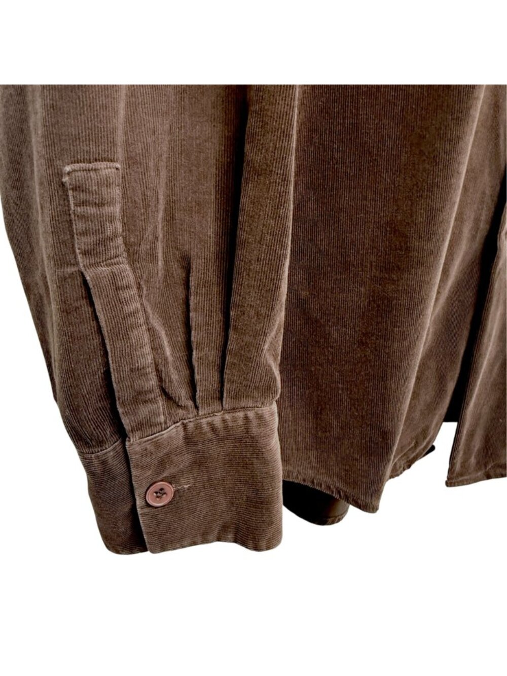 Neiman Marcus Brown Corduroy Shirt Mens Large Vintage Casual Button Up Cotton - Picture 6 of 6